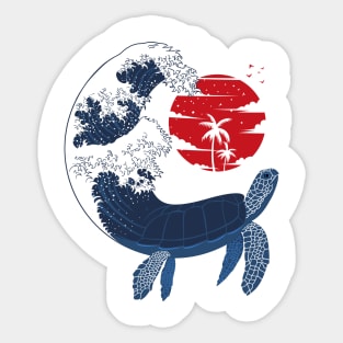 Turtle wave Sticker